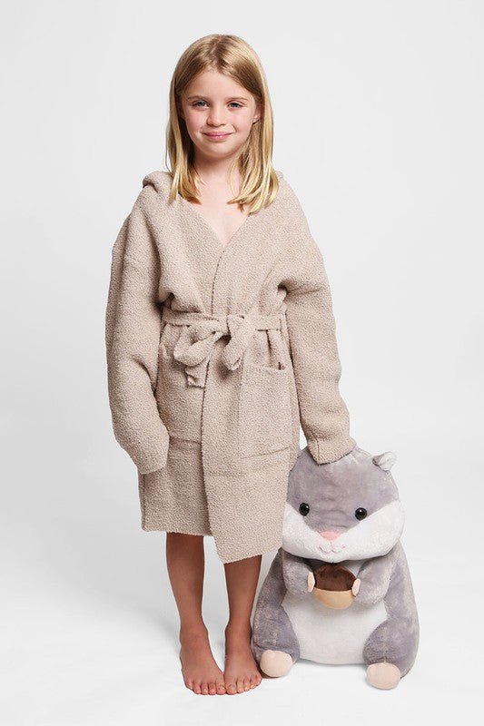 Children's Solid Luxury Soft Hooded Robe w Pocket - Mack & Harvie