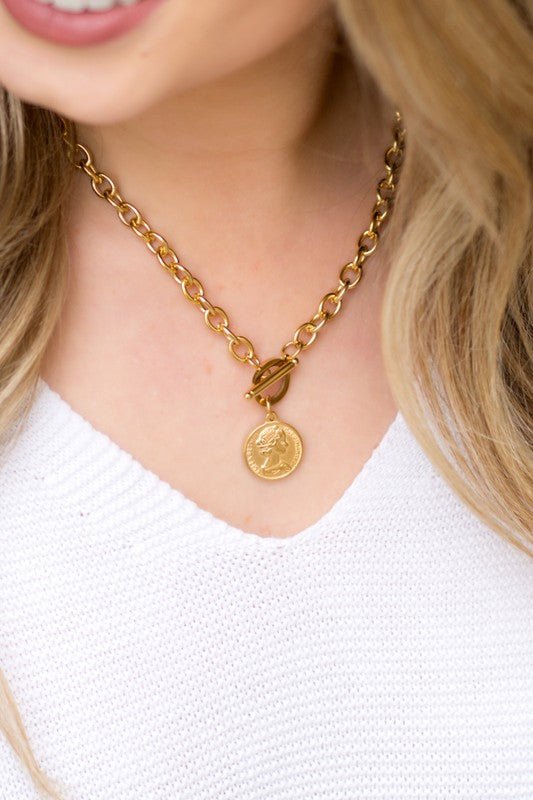 Coin Accent Chain Necklace - Mack & Harvie
