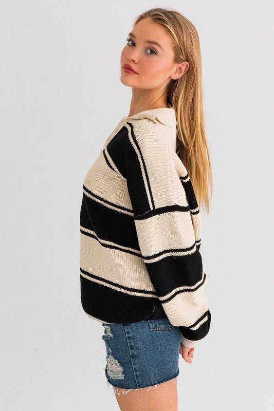Collared Oversized Sweater Top - Mack & Harvie