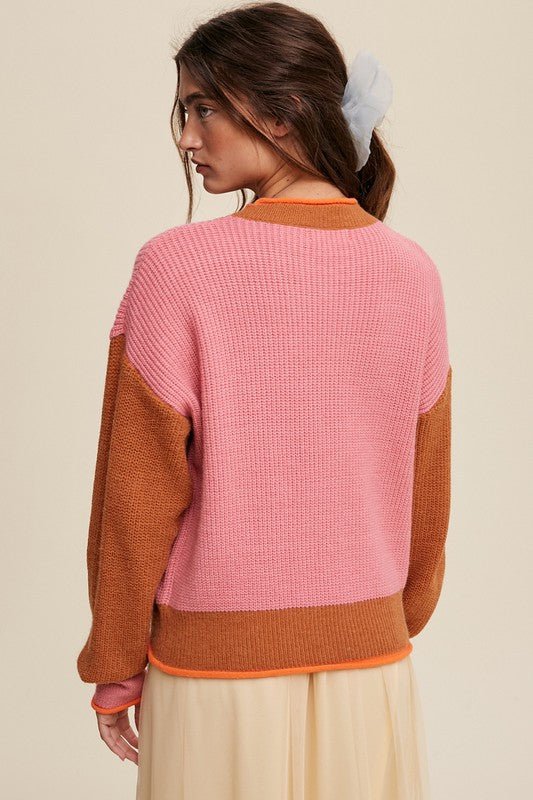Color Block Ribbed Knit Sweater - Mack & Harvie