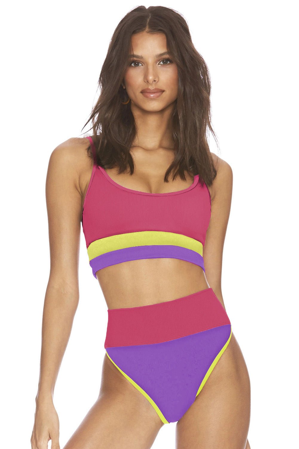 Color Block Spaghetti Strap Two-Piece Swim Set - Mack & Harvie