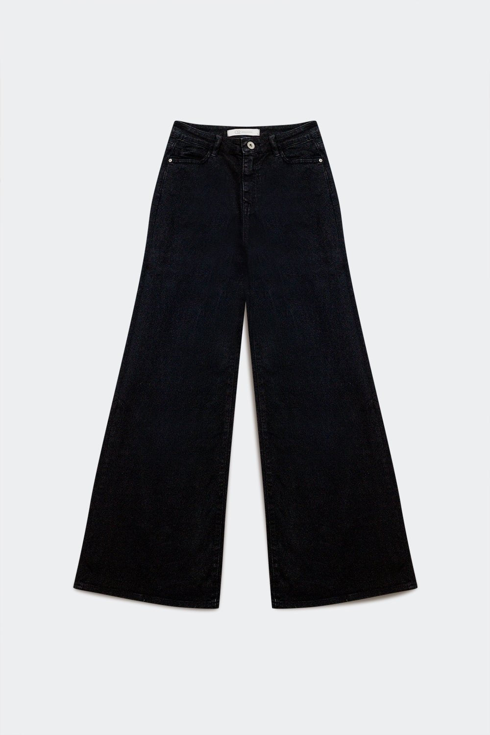 Cotton Blend Wide Leg Jeans in Black - Mack & Harvie
