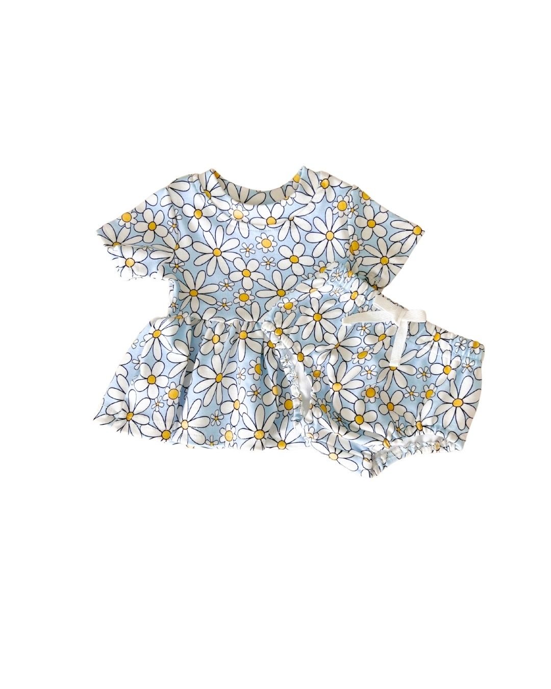 Cotton Peplum Set | Blue Daisy - Mack & Harvie