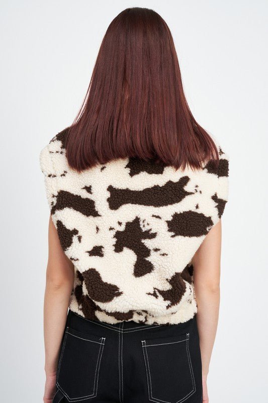 COW PRINT VESTS WITH ZIPPER - Mack & Harvie