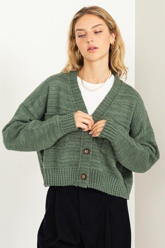 Cute Mood Crop Shoulder Cropped Cardigan Sweater - Mack & Harvie