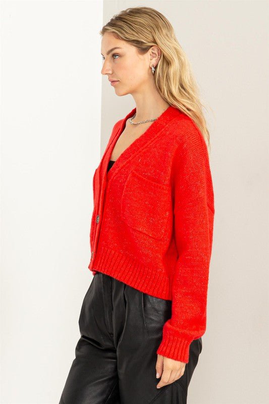 Cute Mood Crop Shoulder Cropped Cardigan Sweater - Mack & Harvie