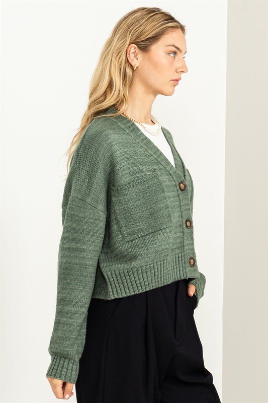 Cute Mood Crop Shoulder Cropped Cardigan Sweater - Mack & Harvie