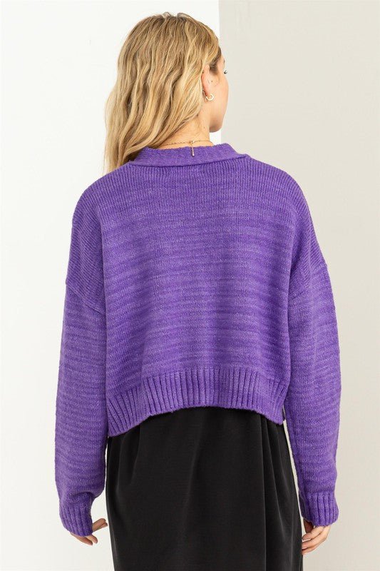 Cute Mood Crop Shoulder Cropped Cardigan Sweater - Mack & Harvie