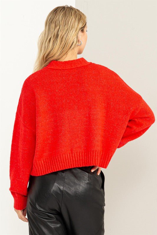 Cute Mood Crop Shoulder Cropped Cardigan Sweater - Mack & Harvie