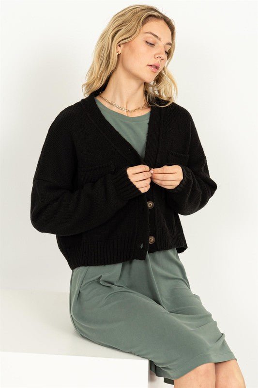 Cute Mood Crop Shoulder Cropped Cardigan Sweater - Mack & Harvie