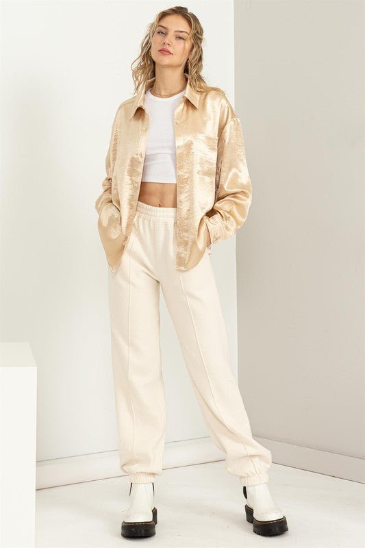 Cute Take High-Waisted Pintuck Sweatpants - Mack & Harvie