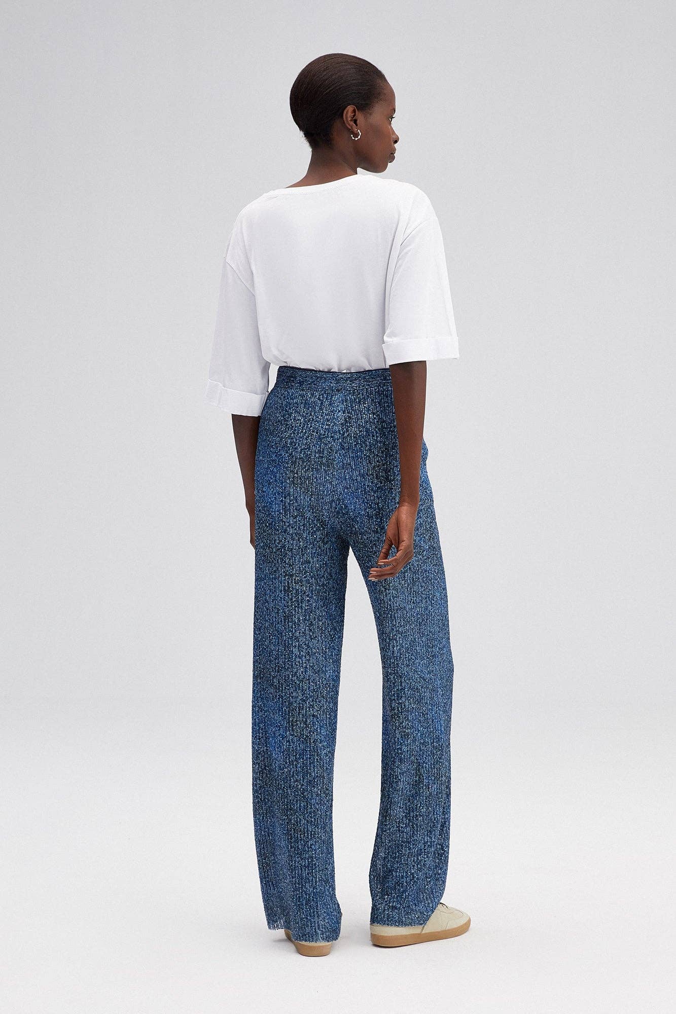 Denim Look Sequin Trousers - Mack & Harvie