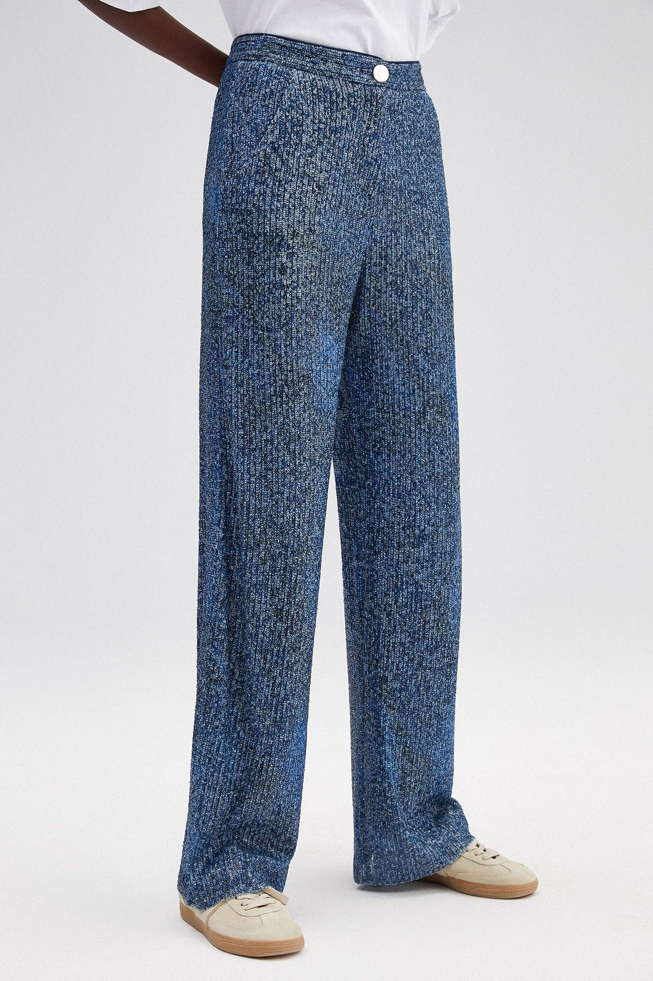Denim Look Sequin Trousers - Mack & Harvie