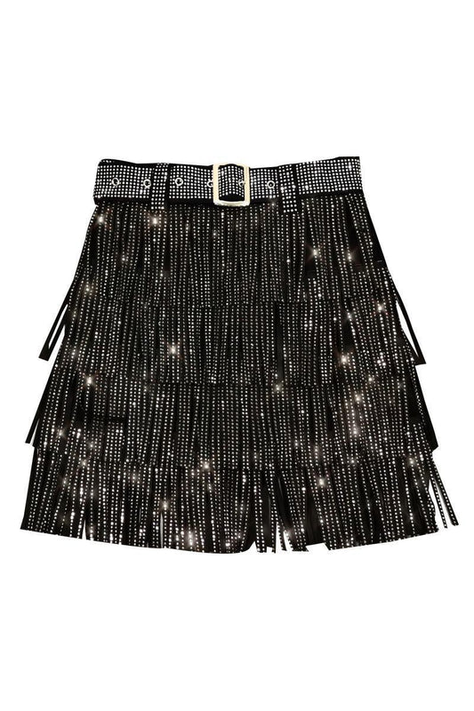 Diamond Fringe Belted Skirt - Mack & Harvie