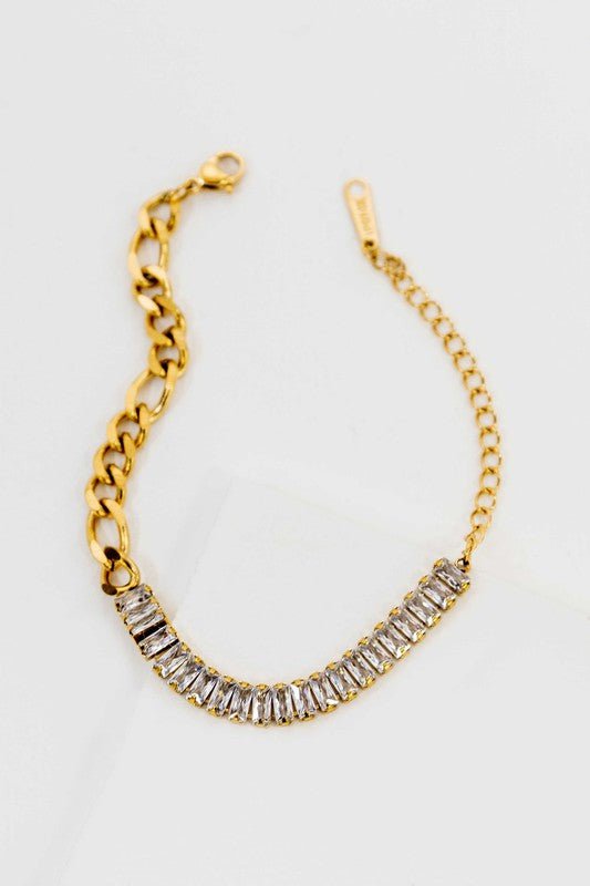 Dual Chain and Baguette Stone Necklace - Mack & Harvie