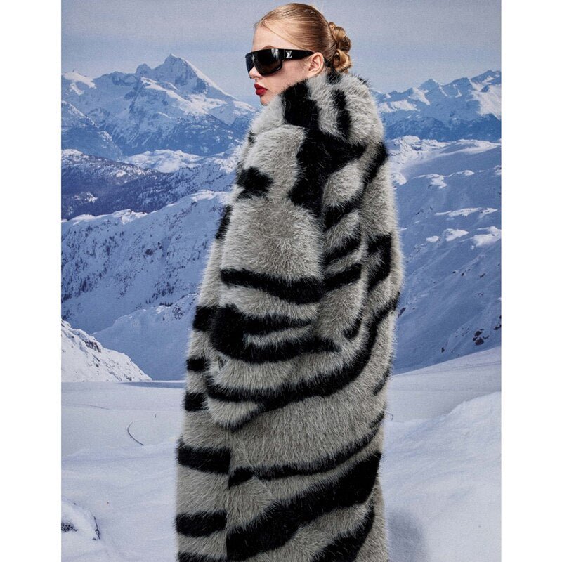 Faux Fur Zebra Coat - Mack & Harvie