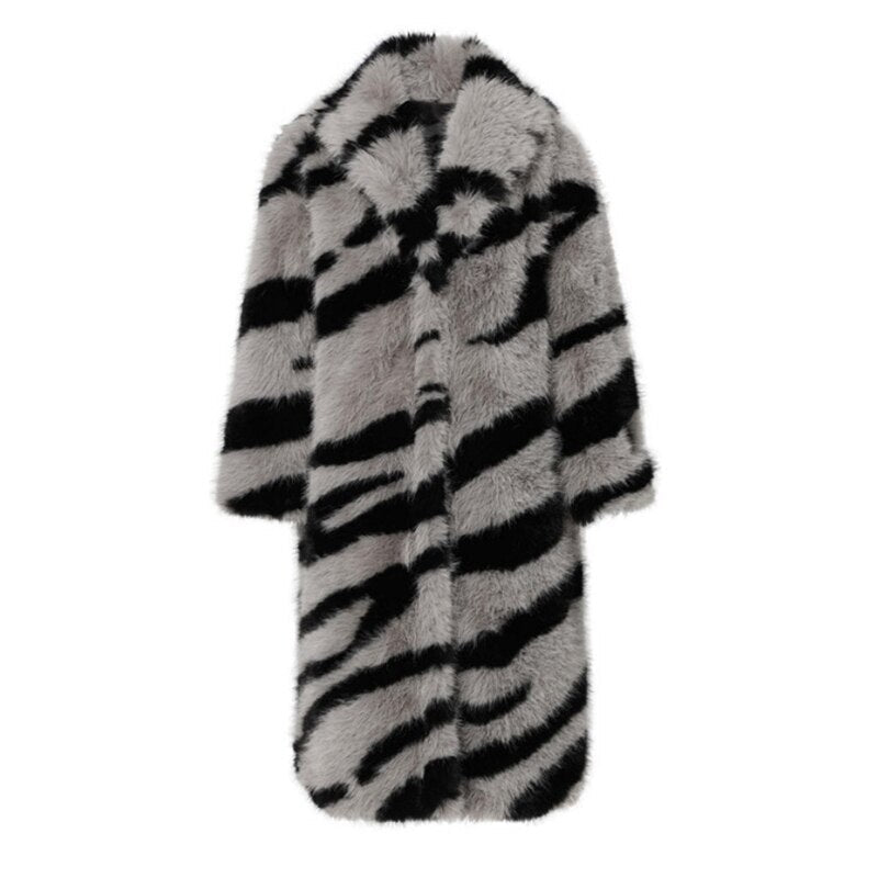 Faux Fur Zebra Coat - Mack & Harvie