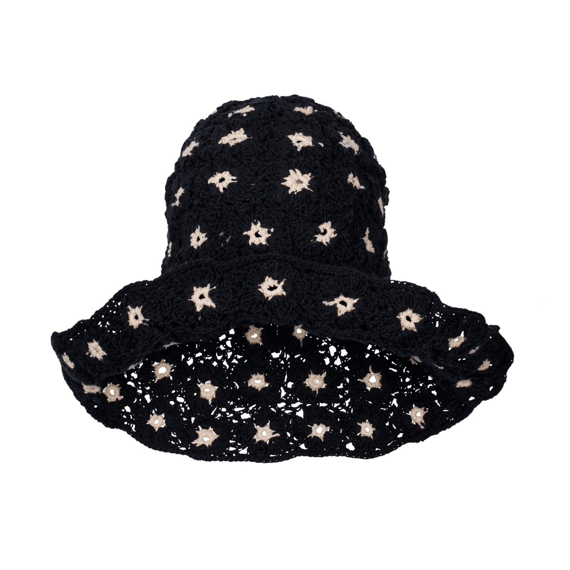 FLORA Crochet Hat In Black - Mack & Harvie