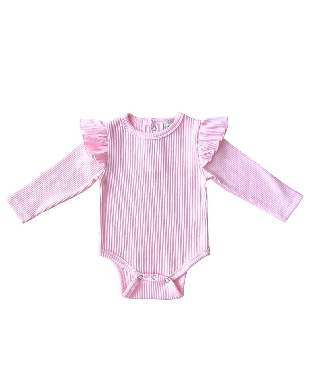 Flutter Sleeve Baby Bodysuit | Pink - Mack & Harvie