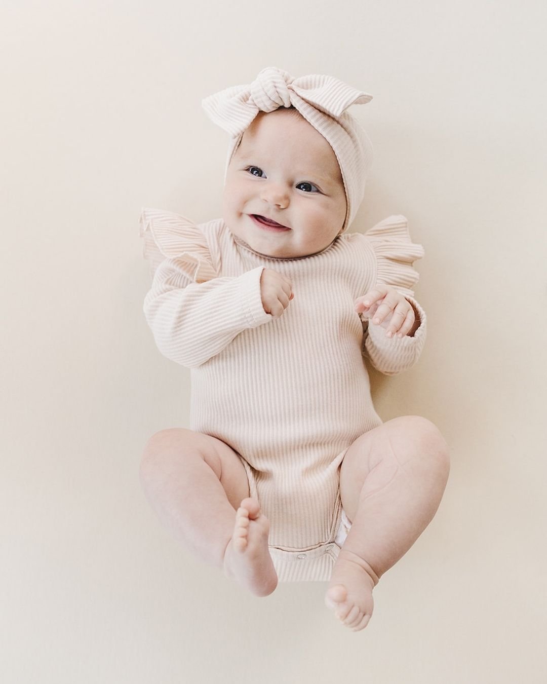 Flutter Sleeve Baby Bodysuit | Vanilla - Mack & Harvie