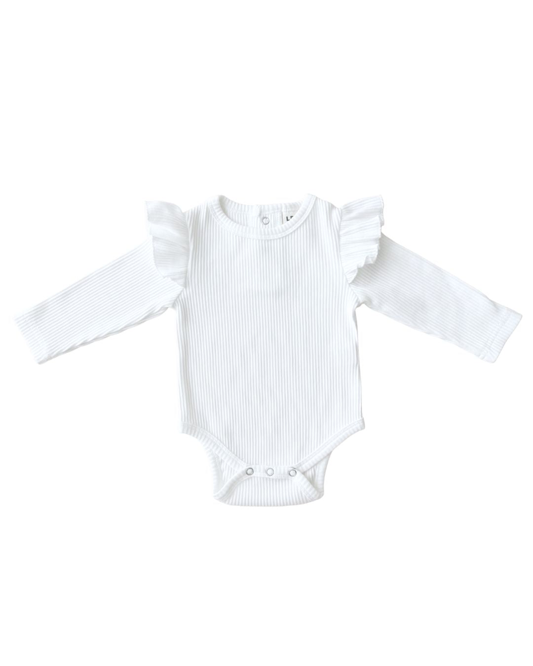 Flutter Sleeve Baby Bodysuit | White - Mack & Harvie