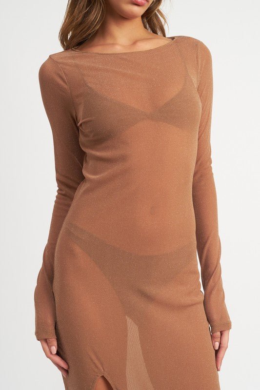 GLITTER MESH MAXI DRESS - Mack & Harvie