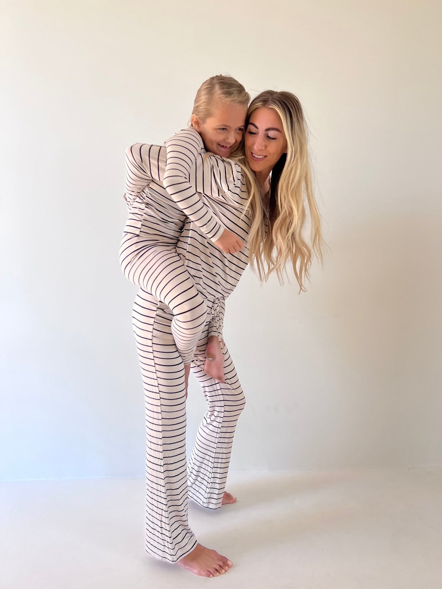 Grey & Black Stripe | Bamboo Women’s Pajamas - Mack & Harvie