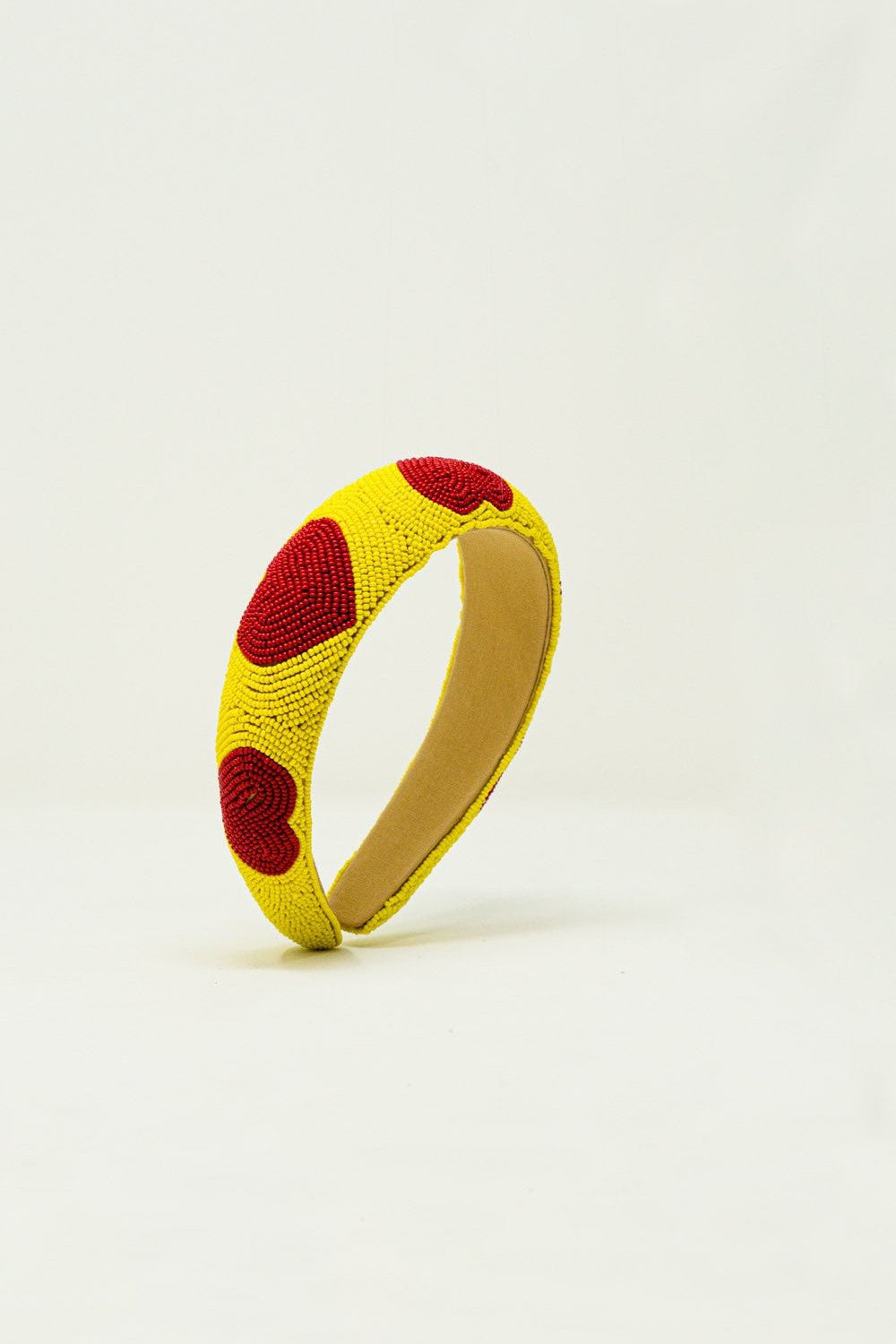 Heart Detail Beads Headband in Yellow - Mack & Harvie