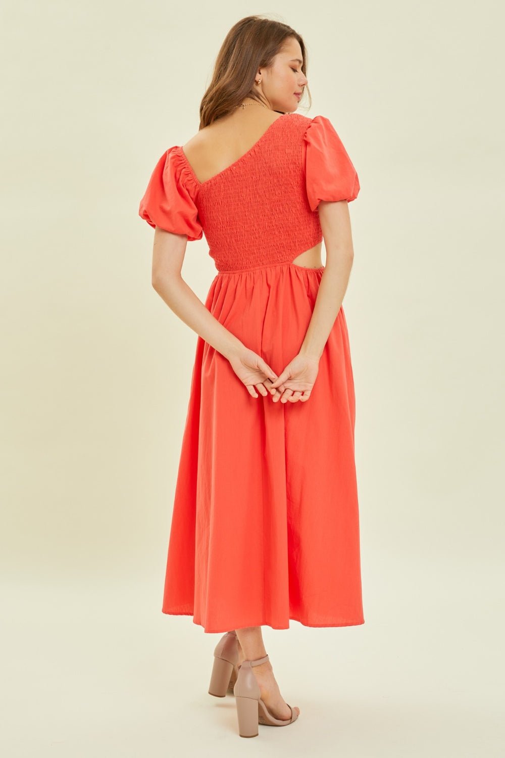 HEYSON Smocked Cutout Midi Dress - Mack & Harvie