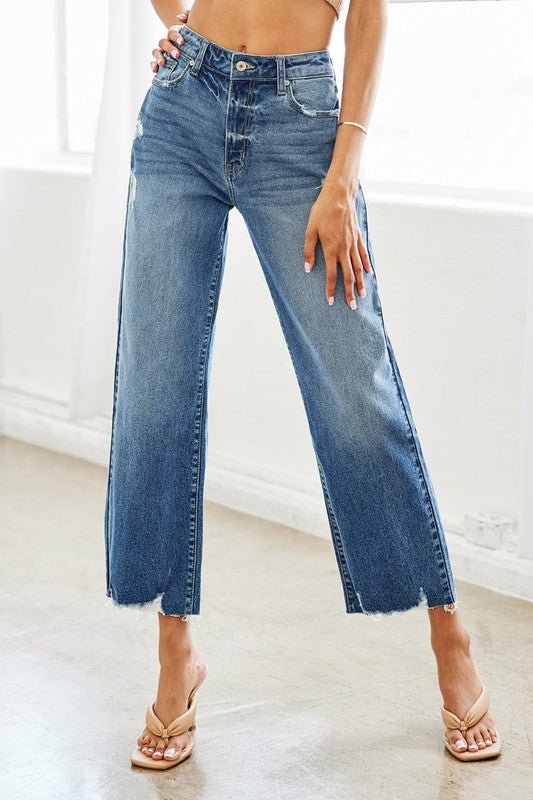High Rise Slim Wide Leg Jeans - Mack & Harvie