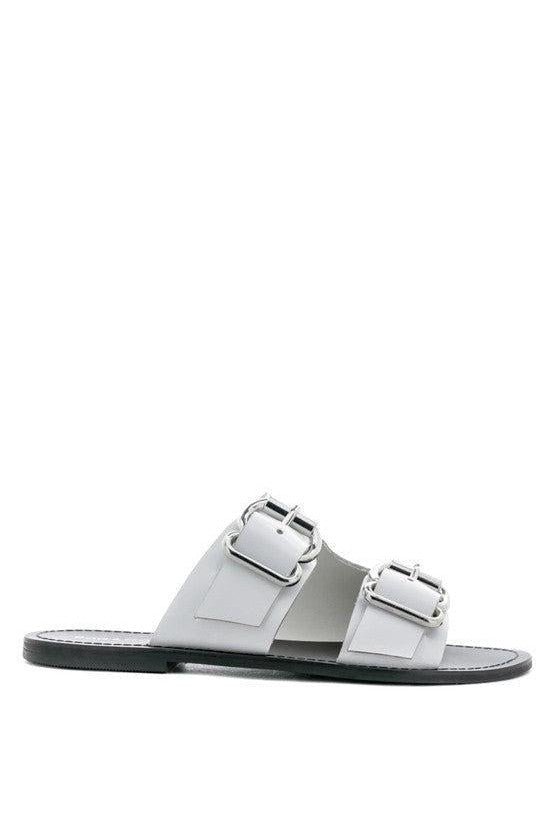 KELLY FLAT SANDAL WITH BUCKLE STRAPS - Mack & Harvie