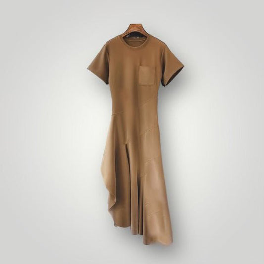 Khaki Scuba Pocket Tee Dress - Mack & Harvie