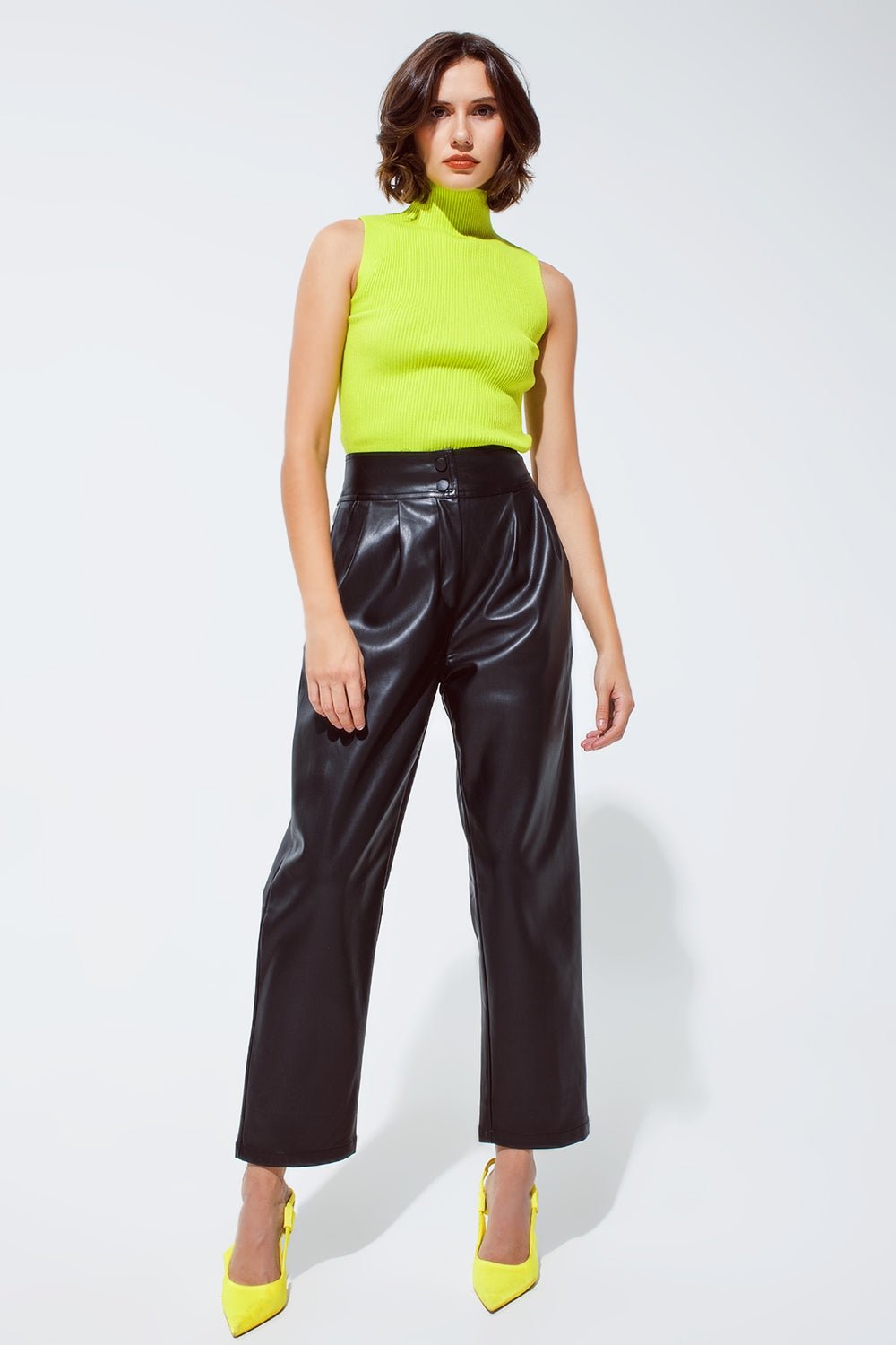 Knitted Lime Top Without Sleeves - Mack & Harvie