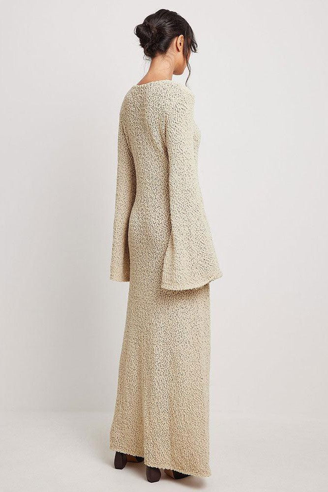 Knitted Women's Dolman Sleeves See-through Maxi Dress - Mack & Harvie