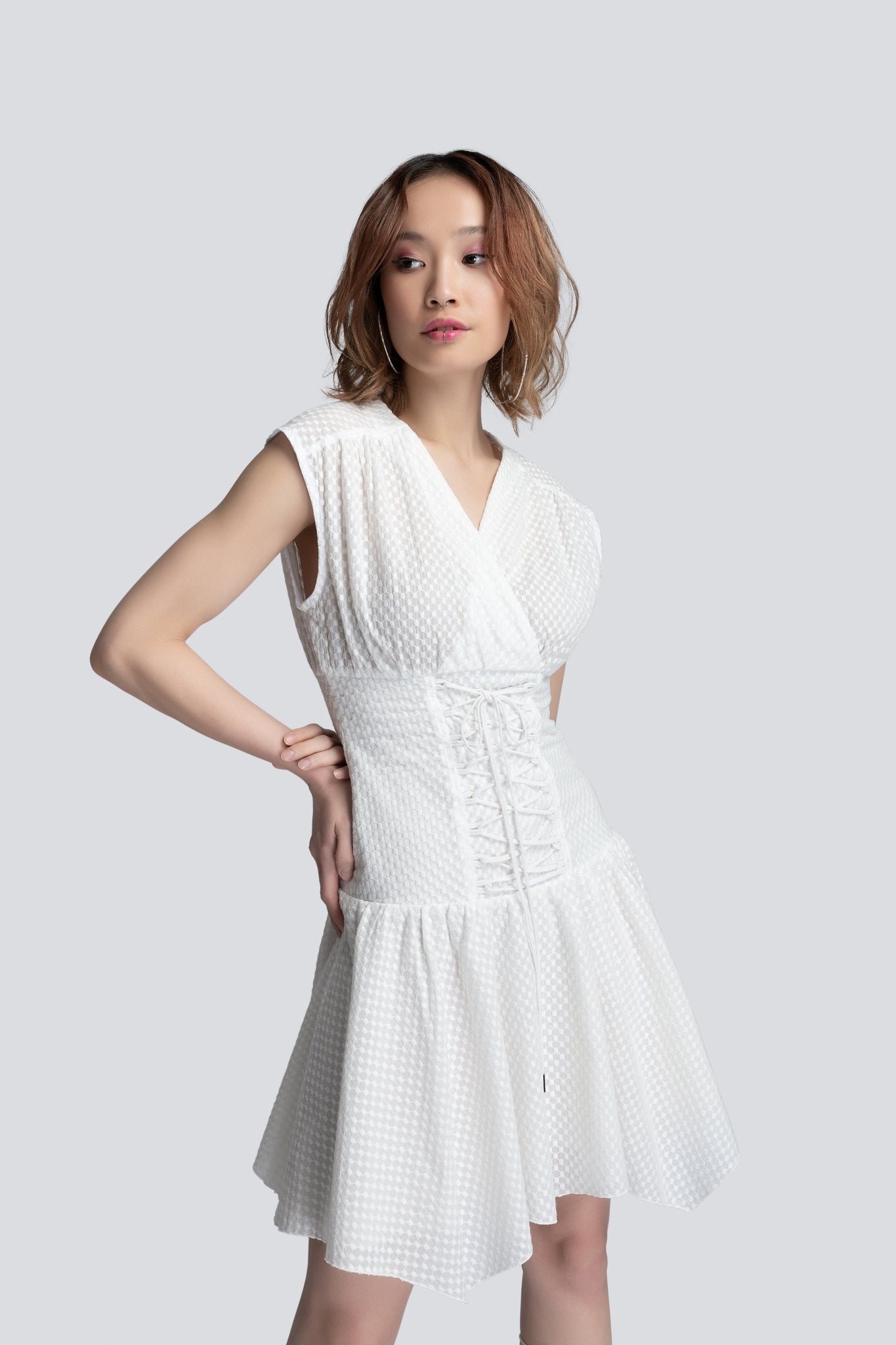 Leah Corset Dress in White - Mack & Harvie