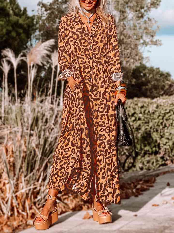 Leopard Buttoned Maxi Dress - Mack & Harvie