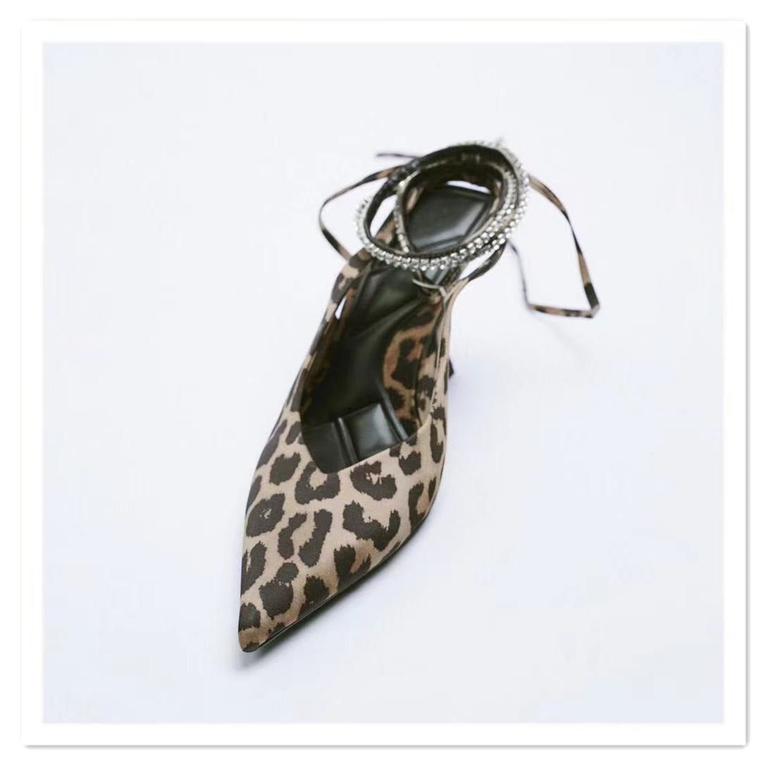 Leopard Strappy High Heel Mule - Mack & Harvie