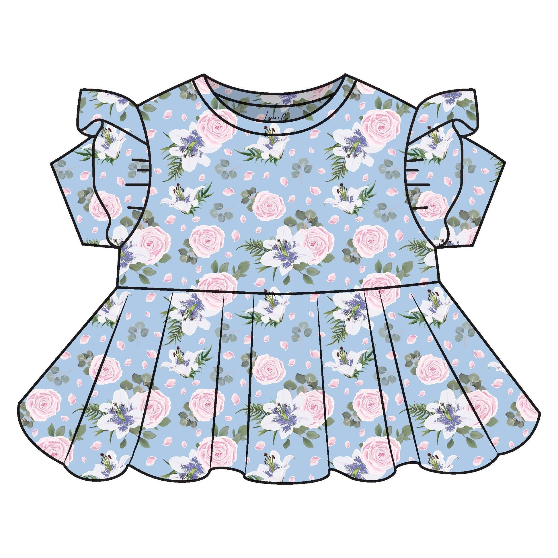 Lillian Floral Bamboo Peplum - Mack & Harvie
