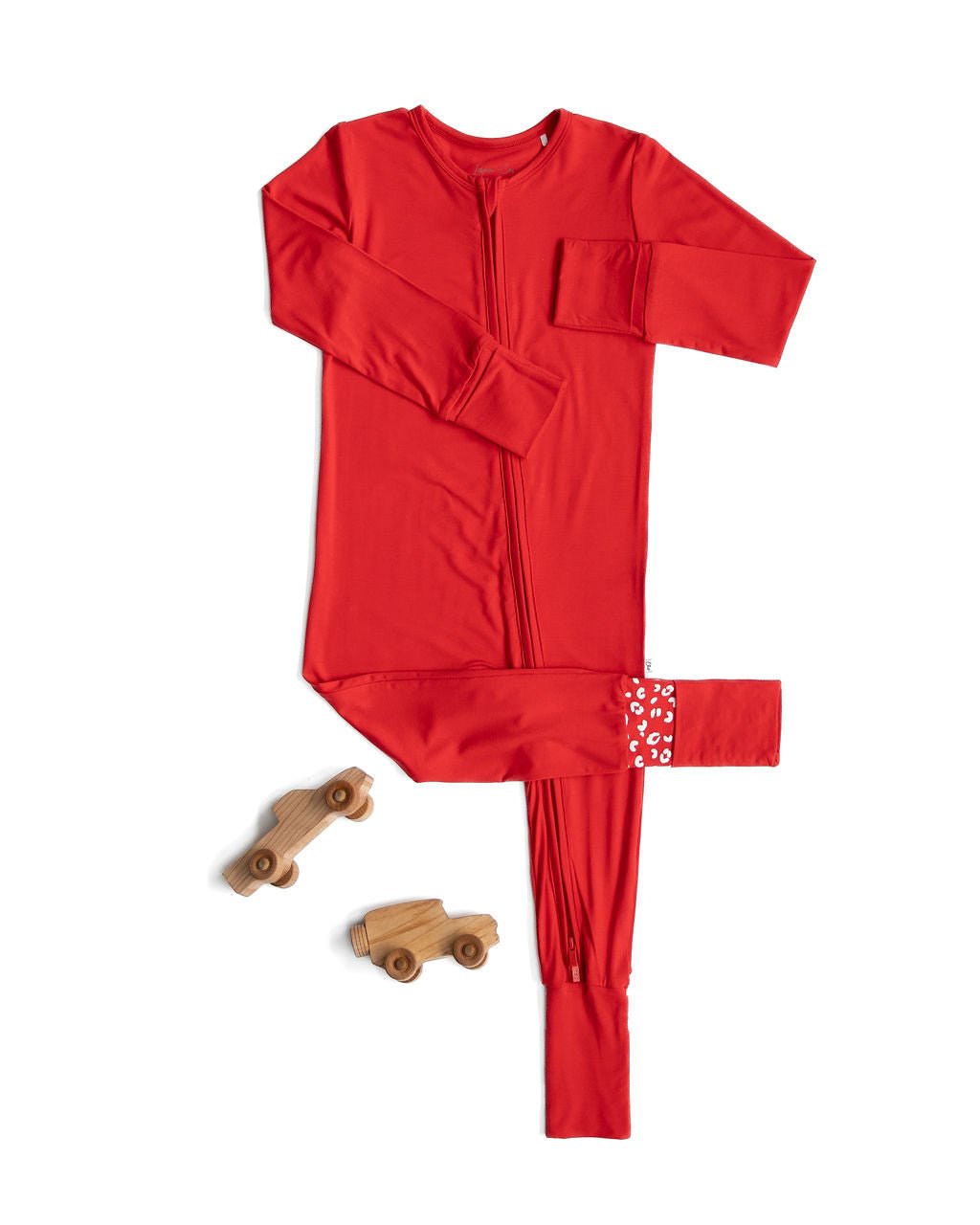 Lincoln Solid Red Bamboo Convertible Footie - Mack & Harvie