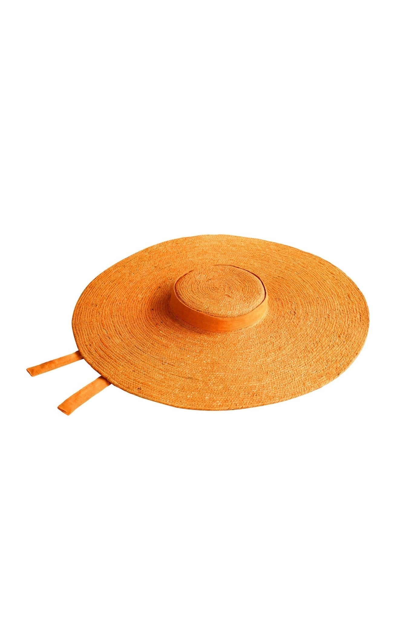 LOLA Wide Brim Jute Straw Hat In Orange - Mack & Harvie