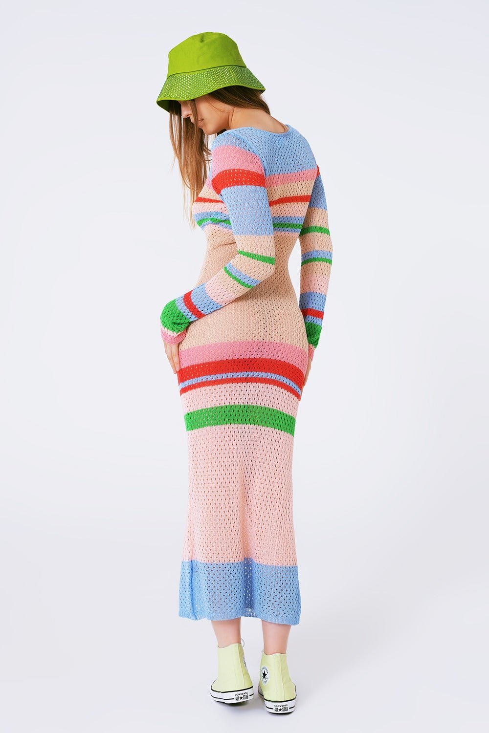 Long Sleeve Crochet Knitted Maxi Dress - Mack & Harvie