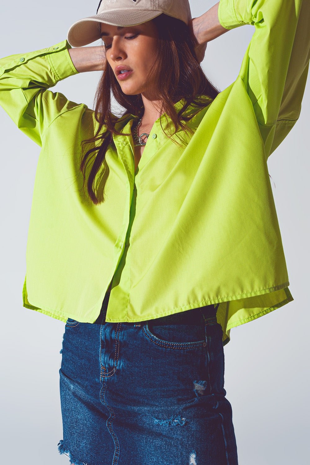 Loose Fit Blouse in Lime Green - Mack & Harvie