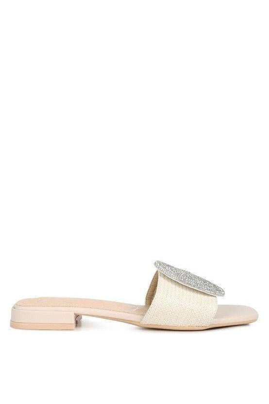 Ollilie Embellished Brooch Slip On Sandals - Mack & Harvie