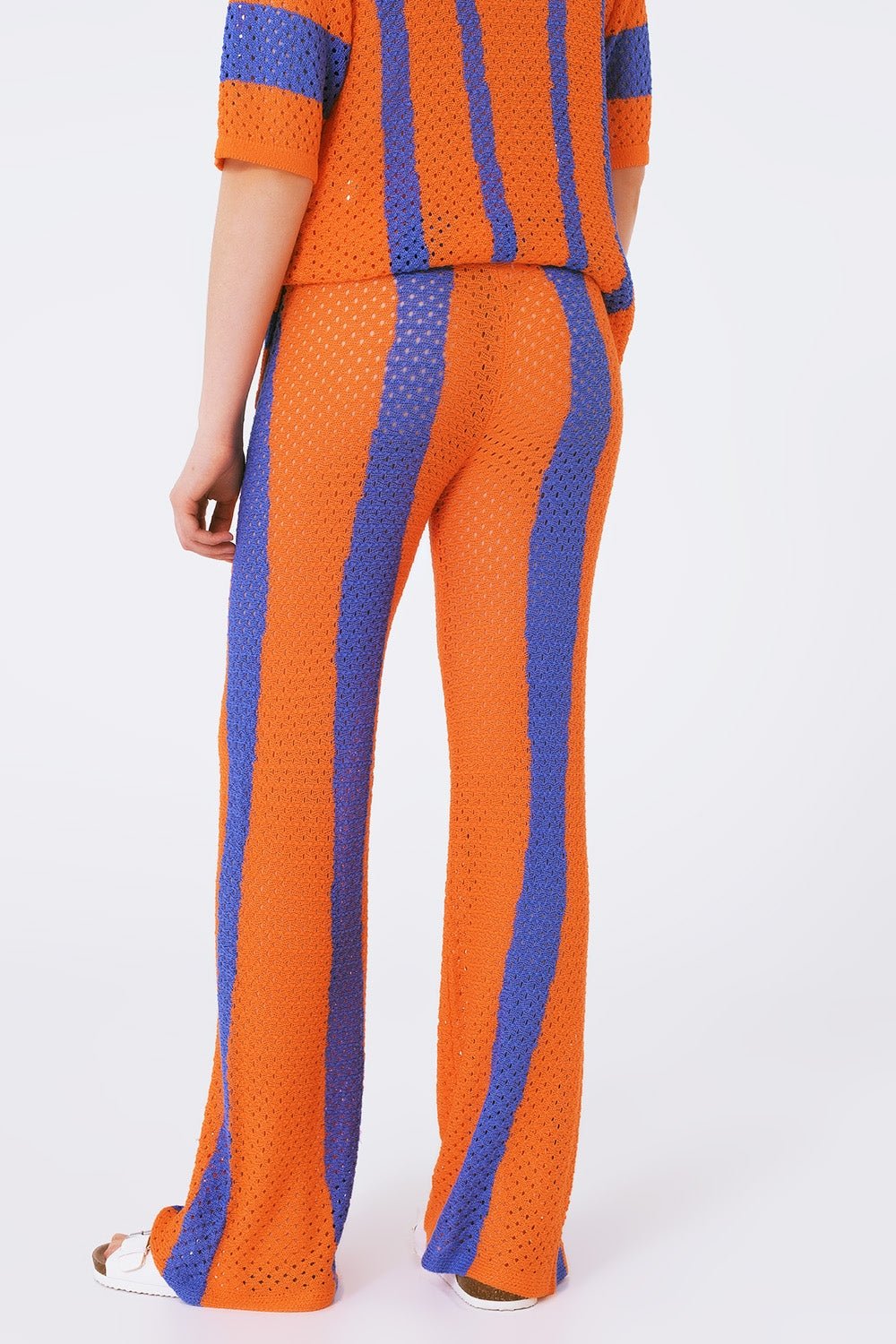 Orange Striped Crochet Pants - Mack & Harvie