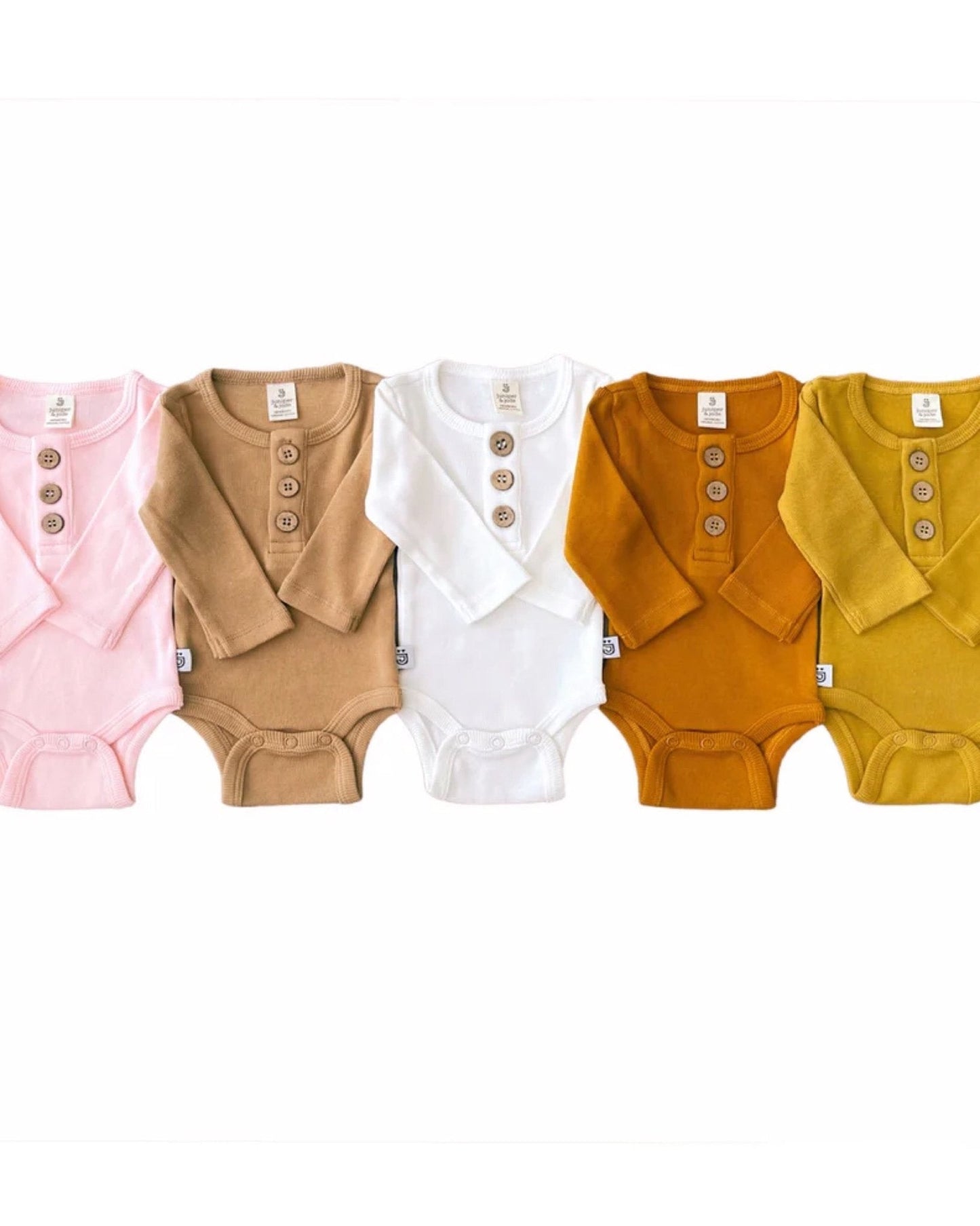 Organic 3 Button Bodysuit | Pink - Mack & Harvie