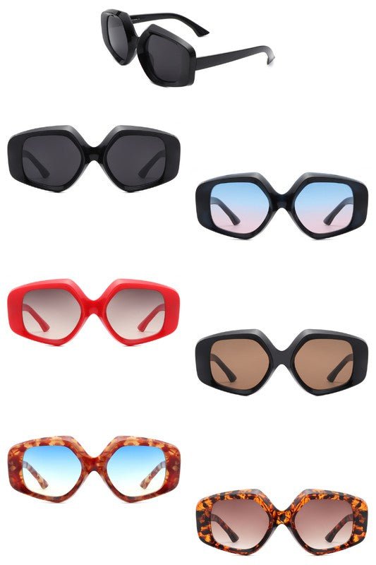 Oversize Geometric Fashion Flat Top Sunglasses - Mack & Harvie