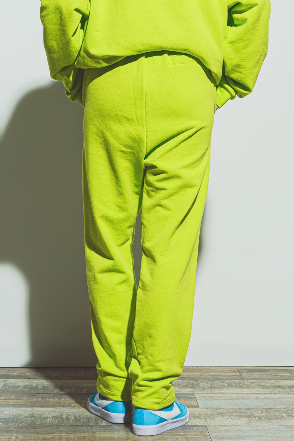 Oversized Jogger With Tie Waist in Lime - Mack & Harvie