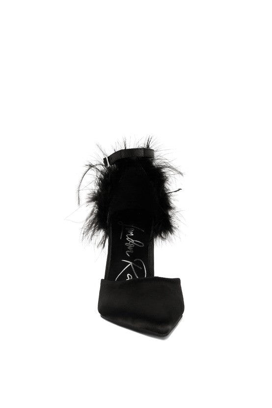 Palmetta Fur Detail Block Heel Sandals - Mack & Harvie