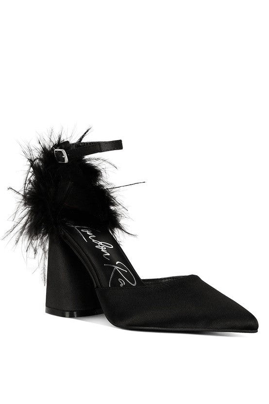 Palmetta Fur Detail Block Heel Sandals - Mack & Harvie