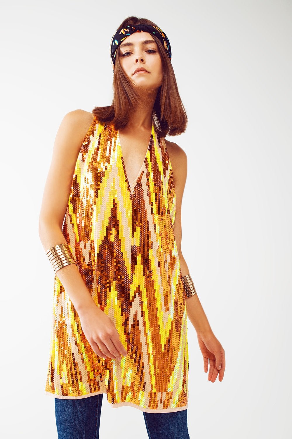 Party Mini Dress With Sequins - Mack & Harvie